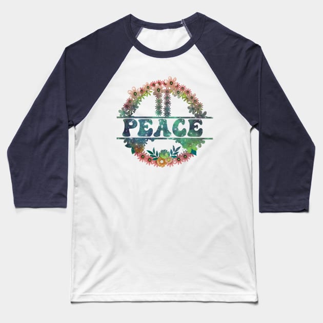 Peace Wreath Baseball T-Shirt by starwilliams